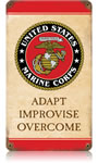 "USMC Adapt - Improvise - Overcome" Vintage Metal Sign